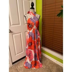 Misa Los Angeles's  Alexandra Floral and Metallic Halterneck Dress, Small